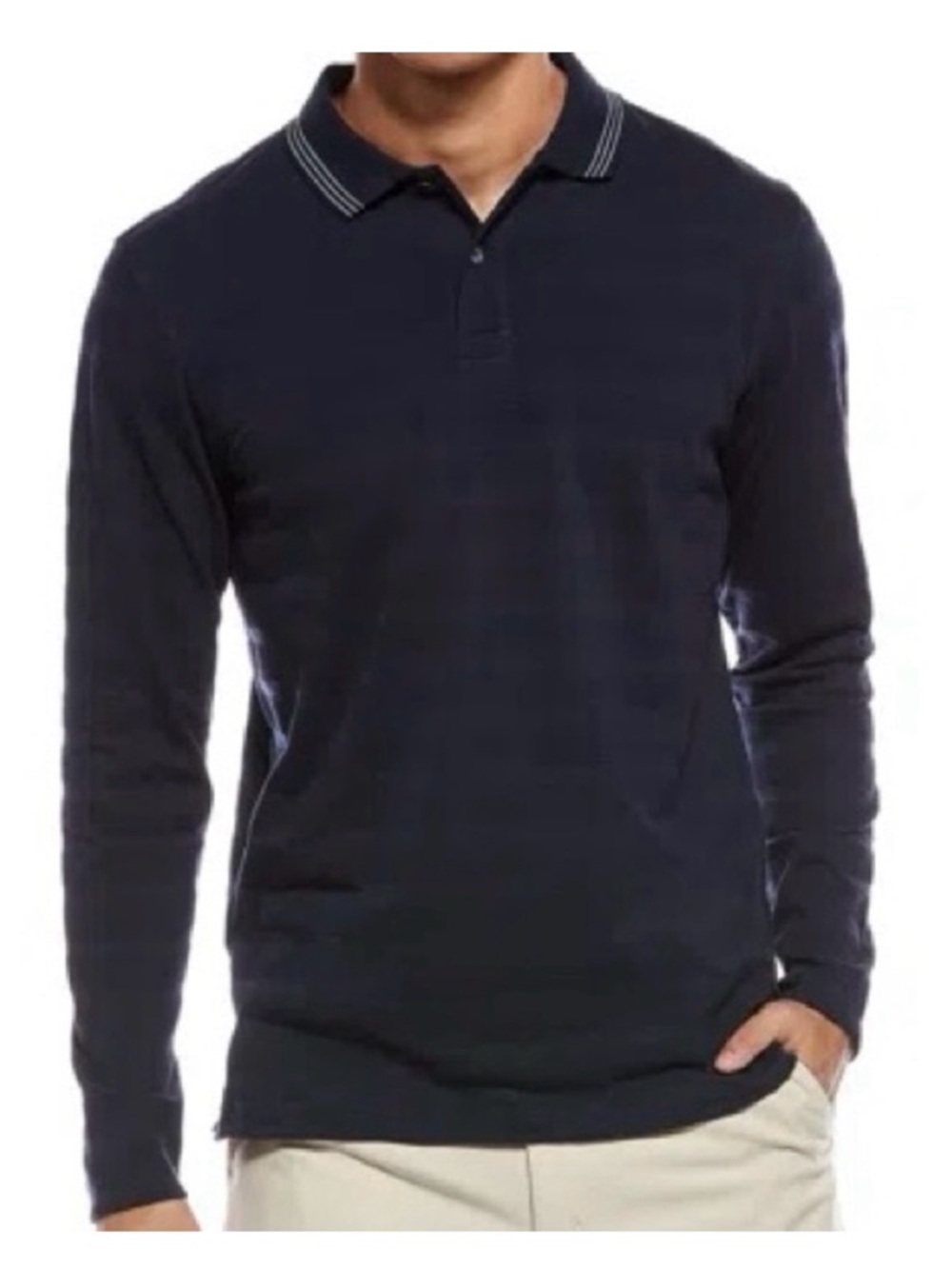 Ted Baker London Men's Navy Long-Sleeve Polo